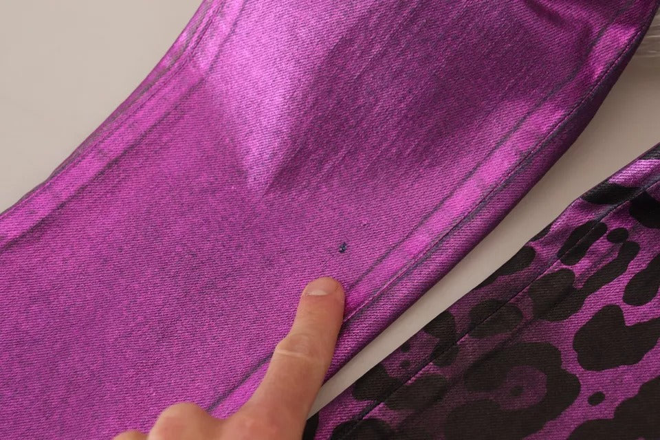 Purple fabric with black pattern