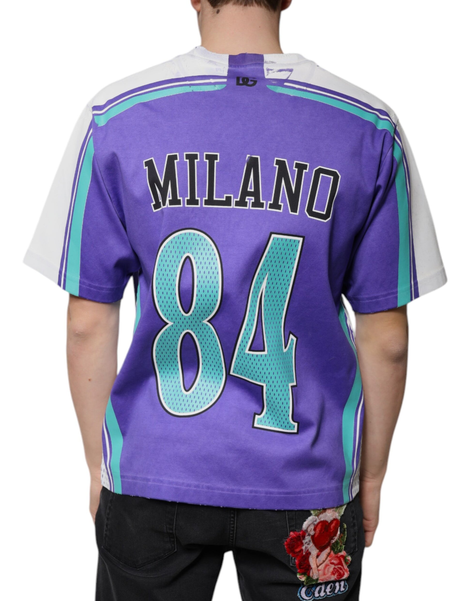 Purple jersey with white numbering on back