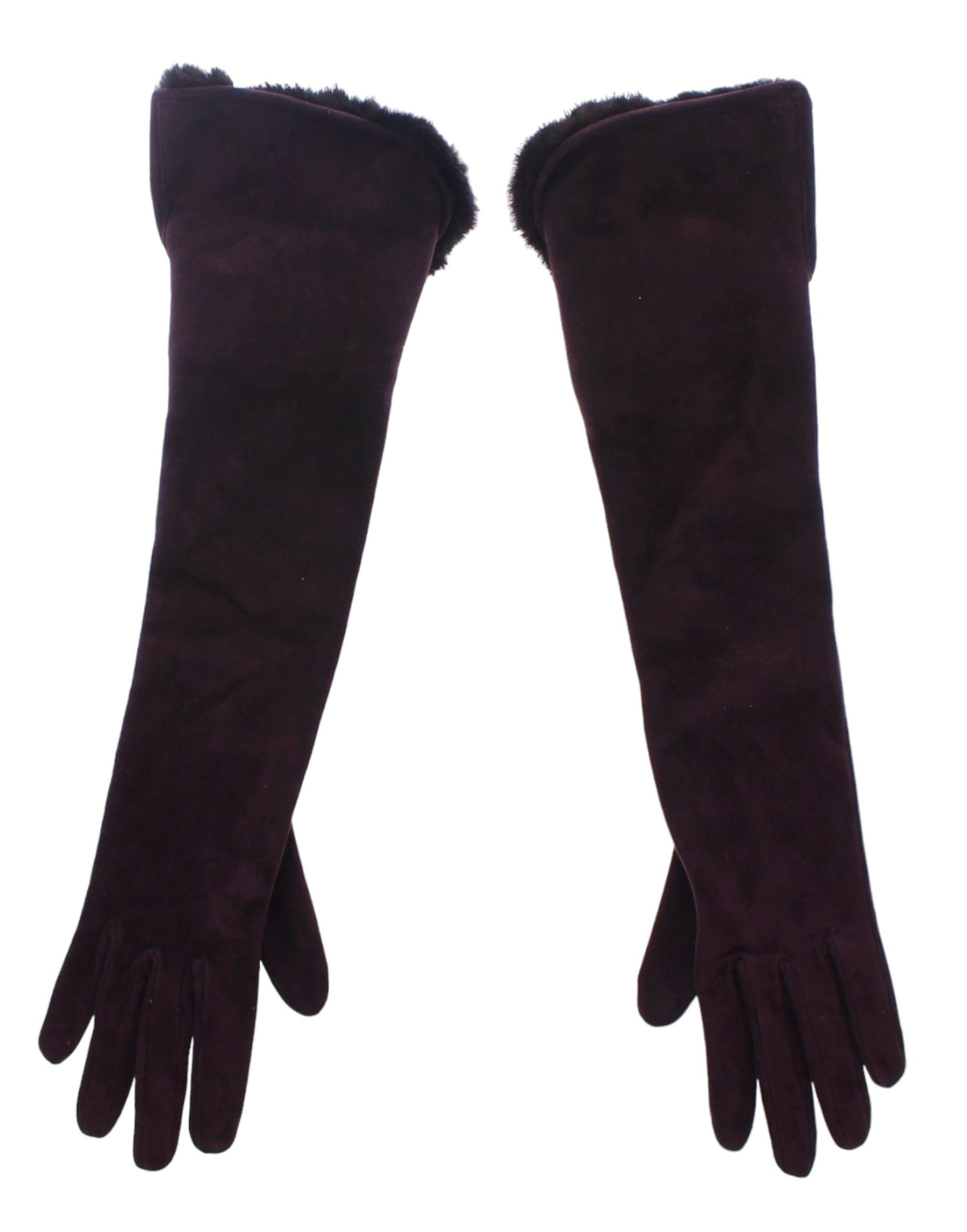 Pair of black furry gloves
