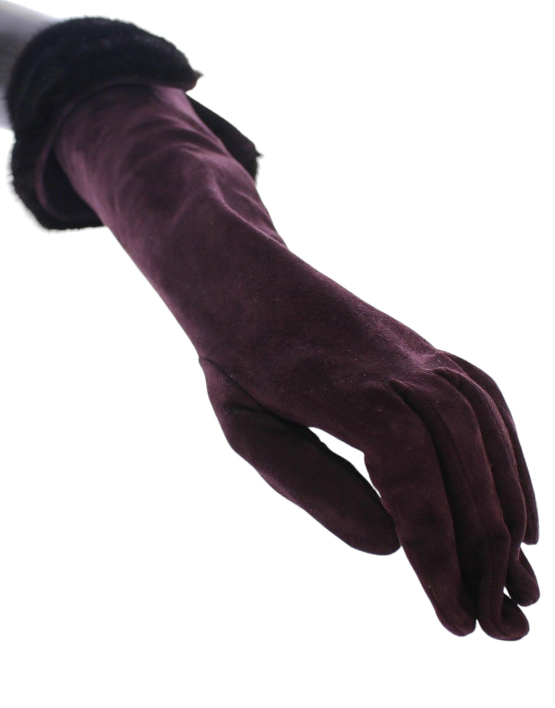 Purple gloves on hand