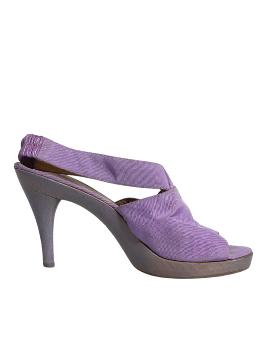 Purple high heel shoe