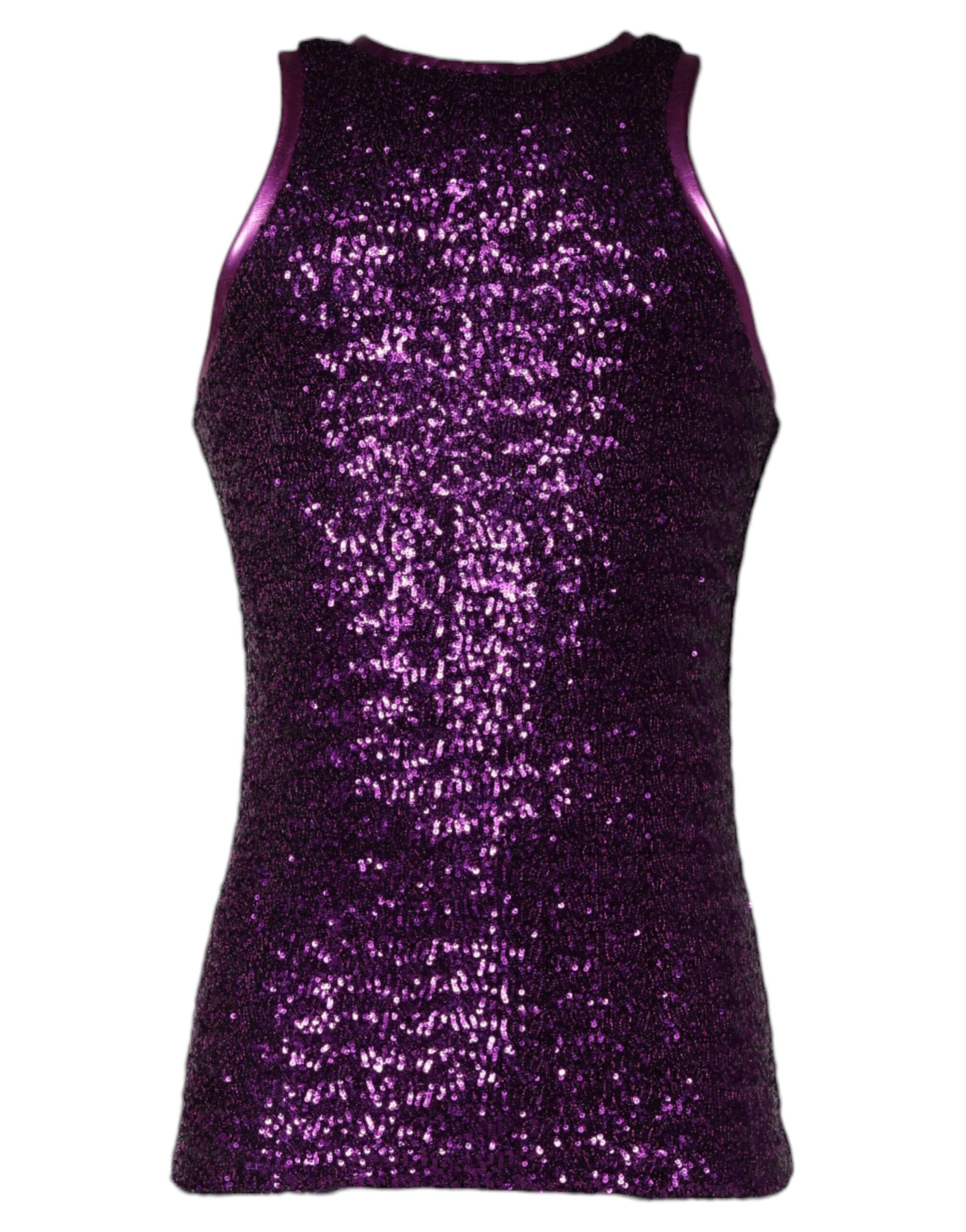 Purple sequined tank top