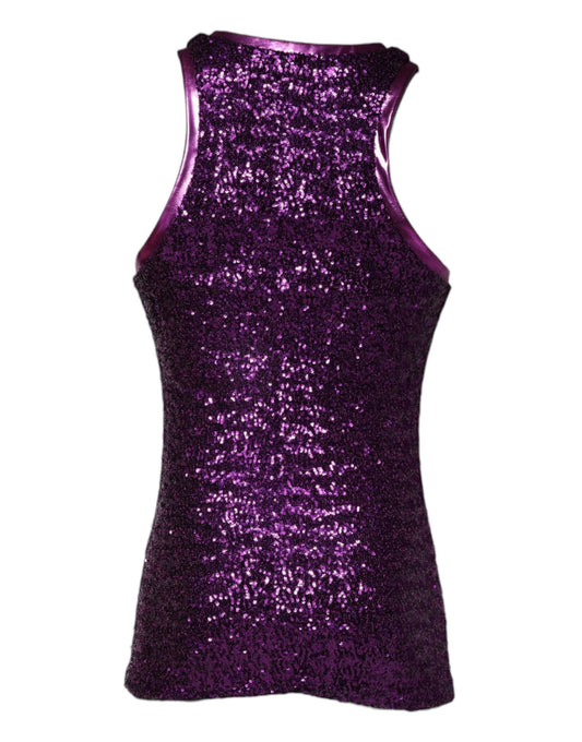 Purple sequined tank top