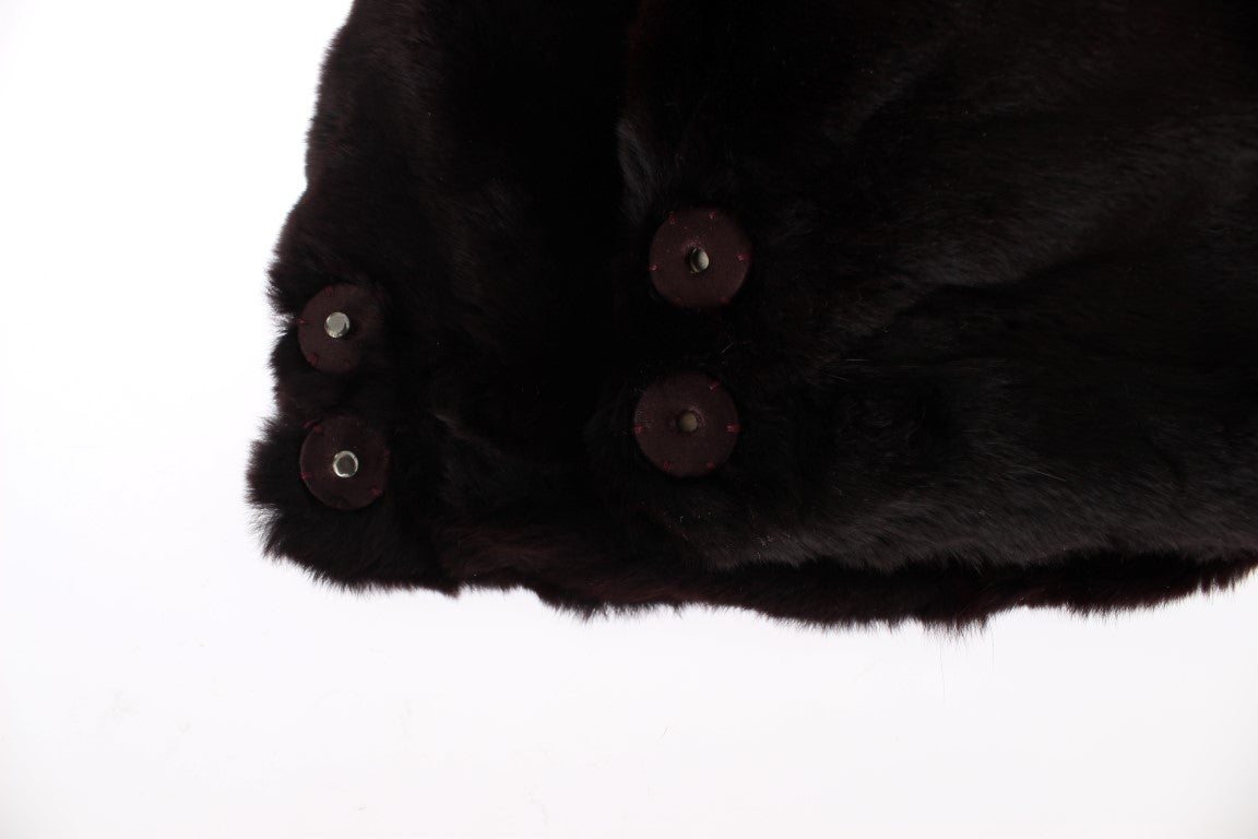 Fur coat with buttons on front
