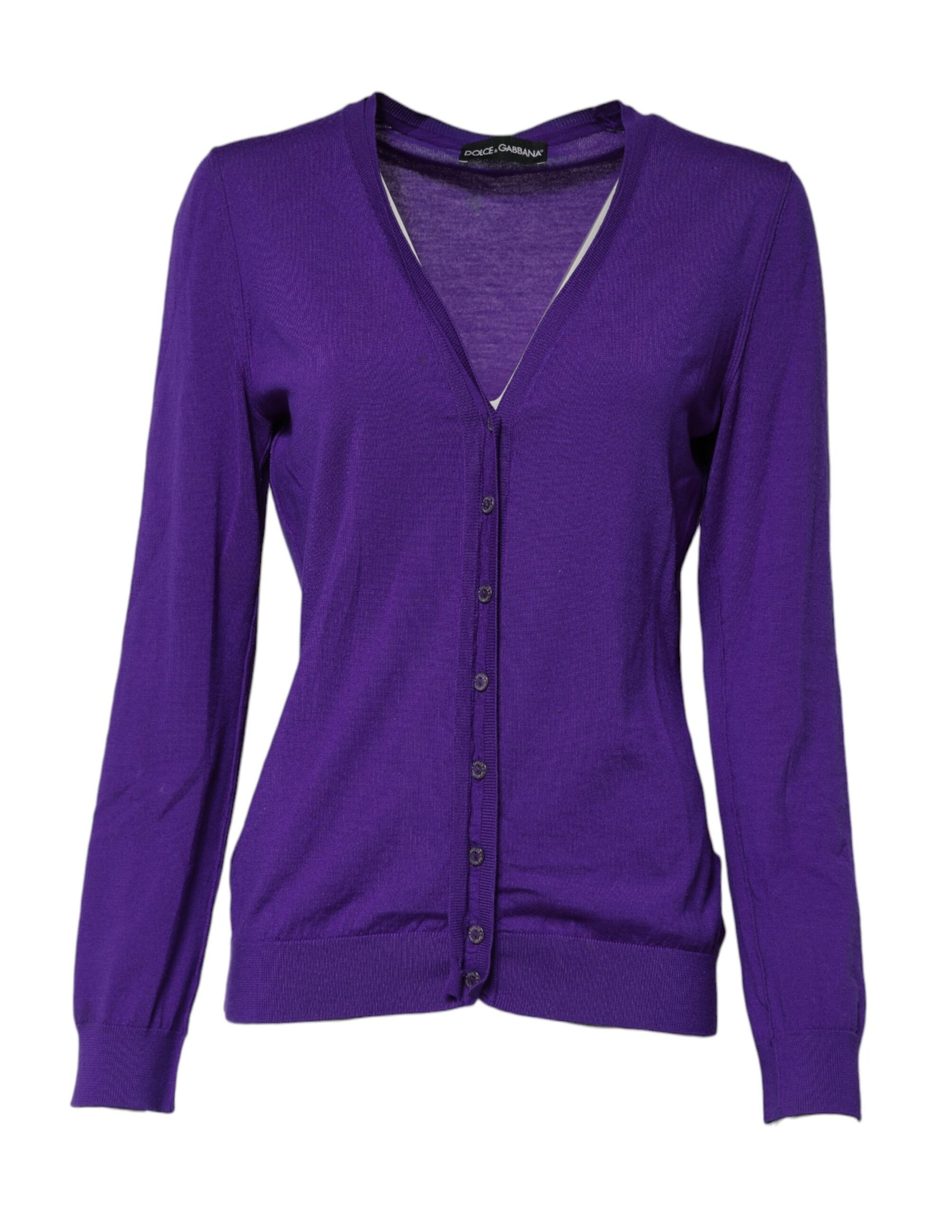 Purple cardigan on mannequin