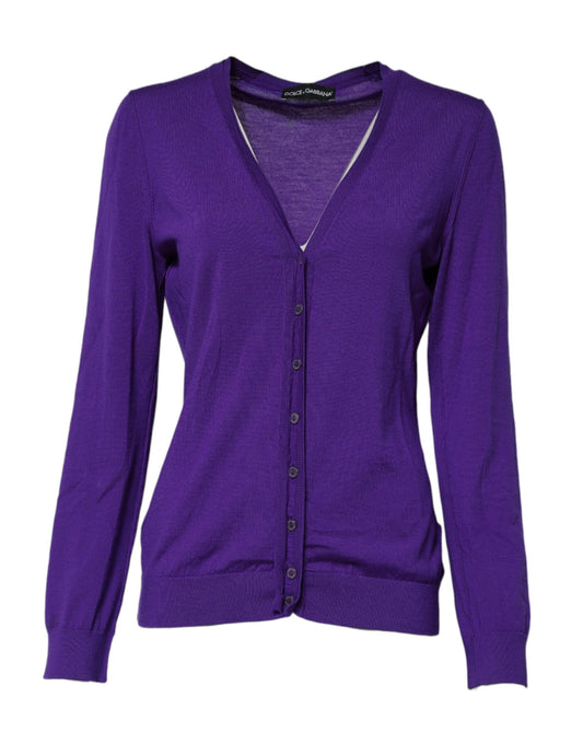 Purple cardigan on mannequin