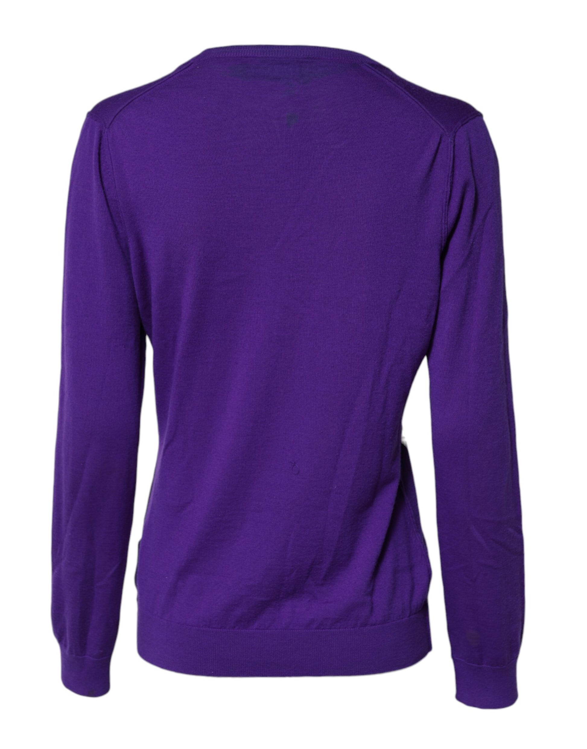 Purple long sleeve sweater on a mannequin