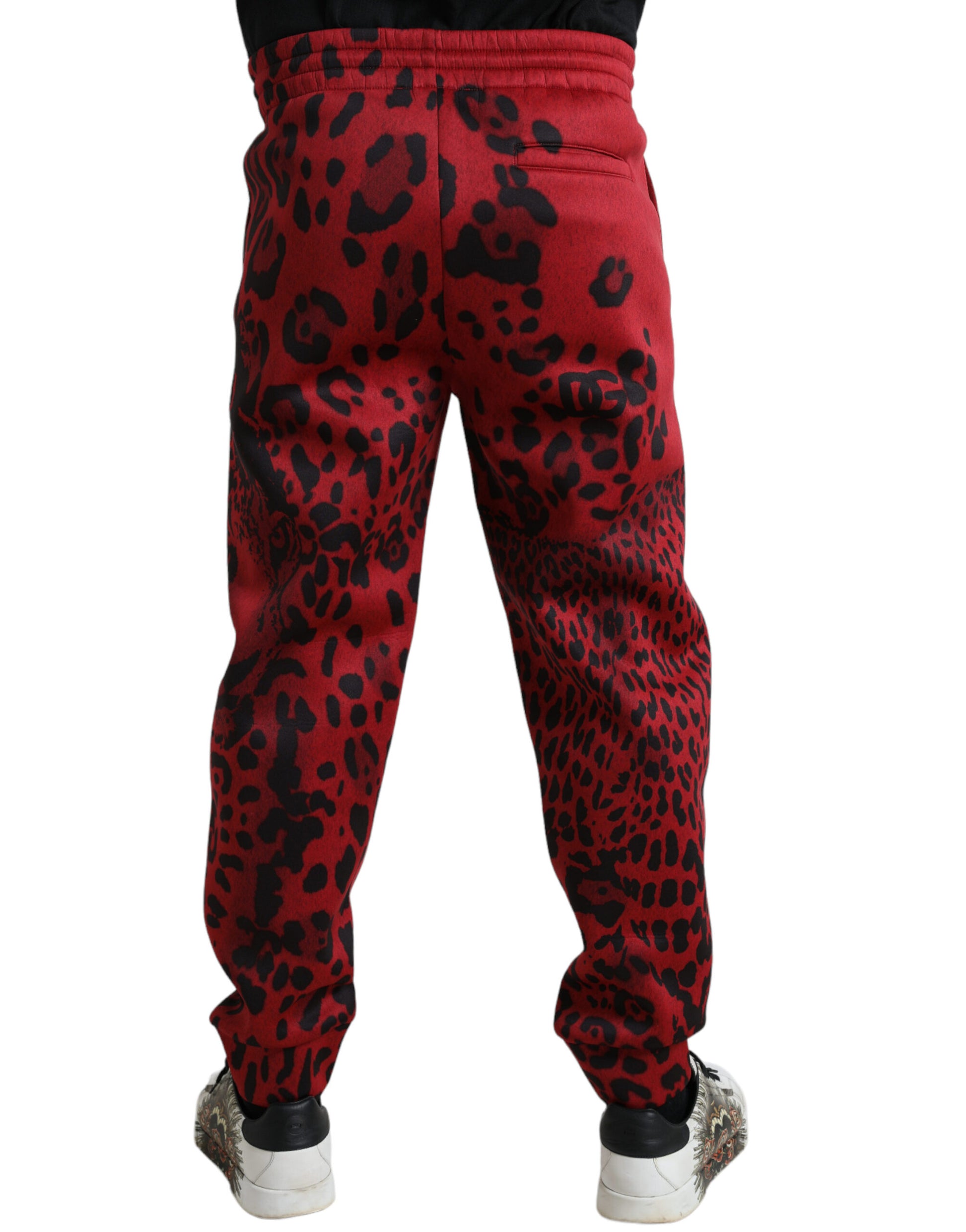 Red and black leopard print pants