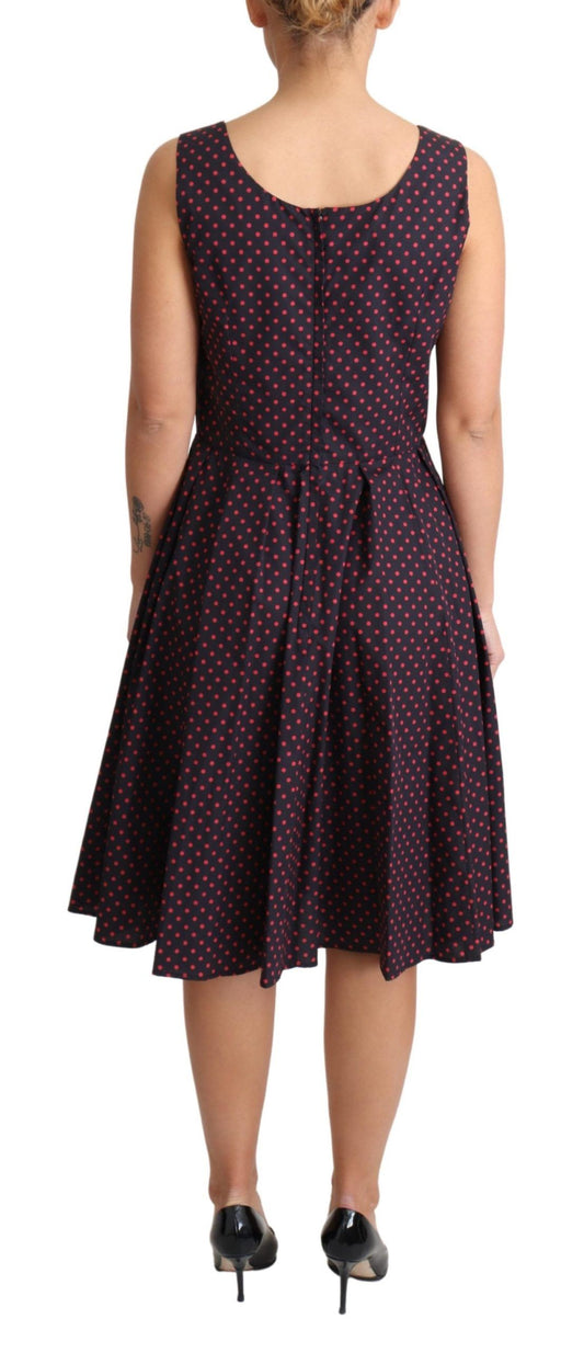 A-line dress with polka dots and blue accents, by Dolce & Gabbana