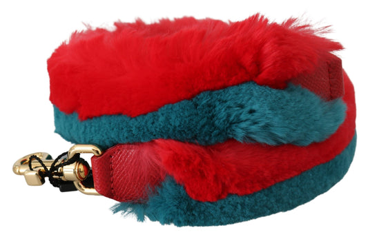Red and blue fuzzy dog collar