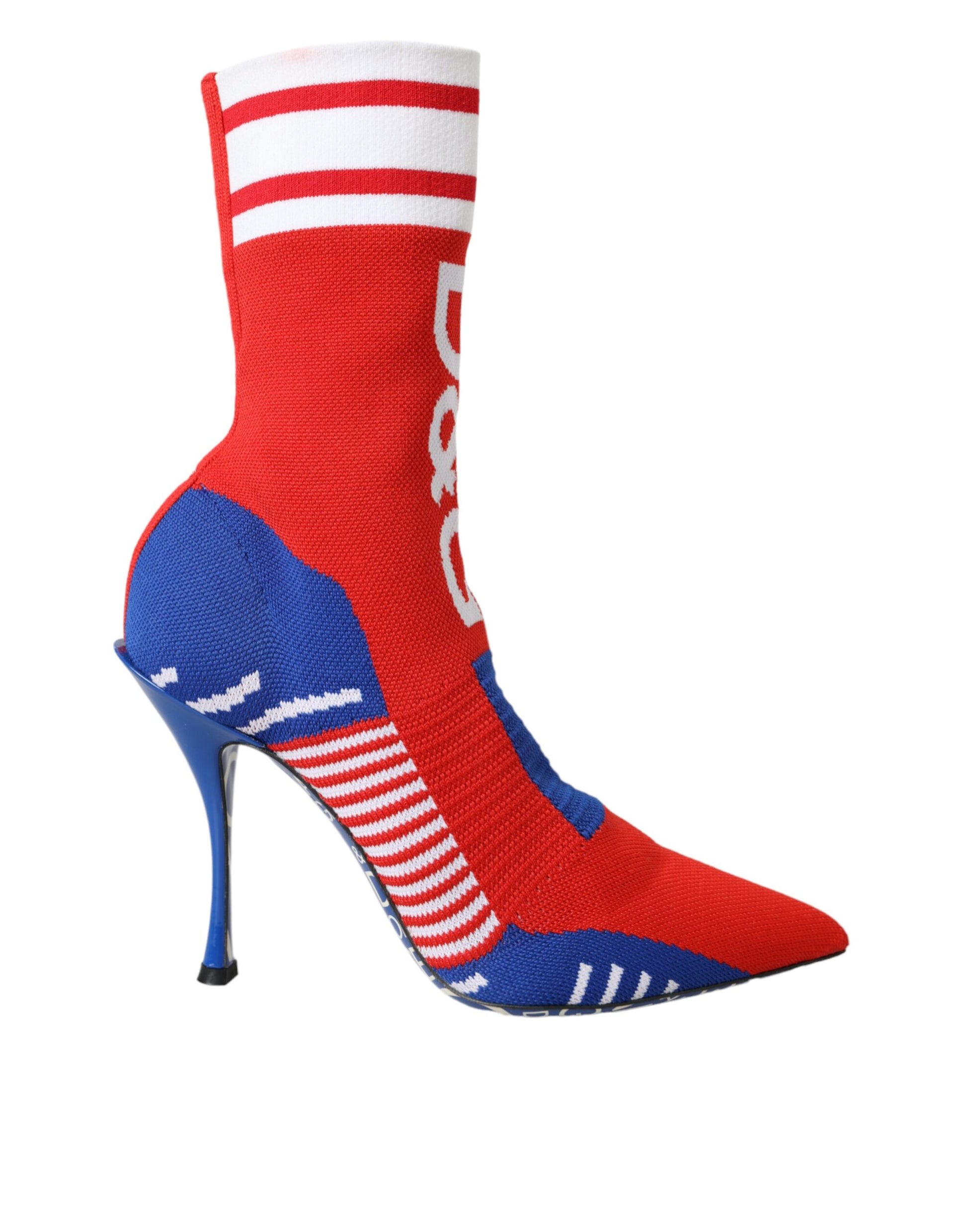 Red white and blue sock boot