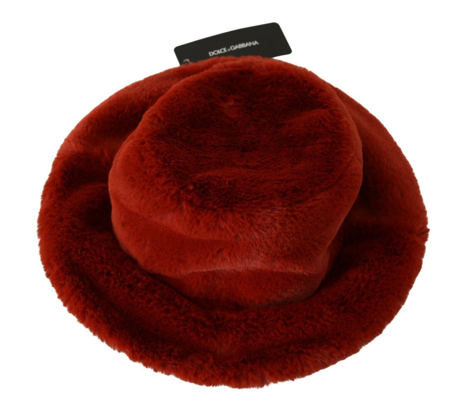 Red velvet hat with tag