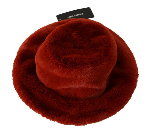 Red velvet hat with tag