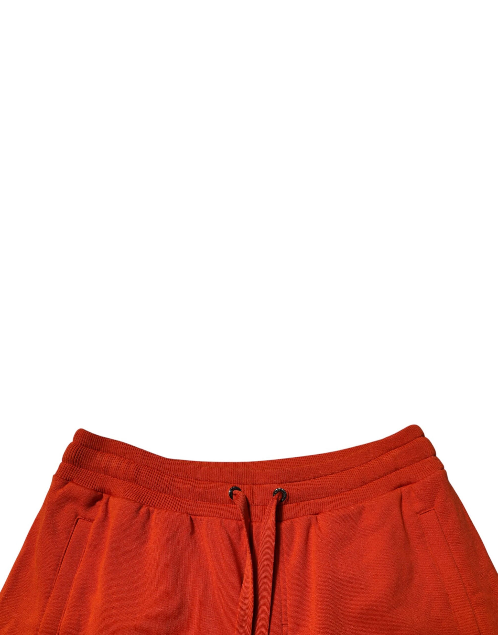 Red cotton blend mid waist men's bermuda shorts with drawstring