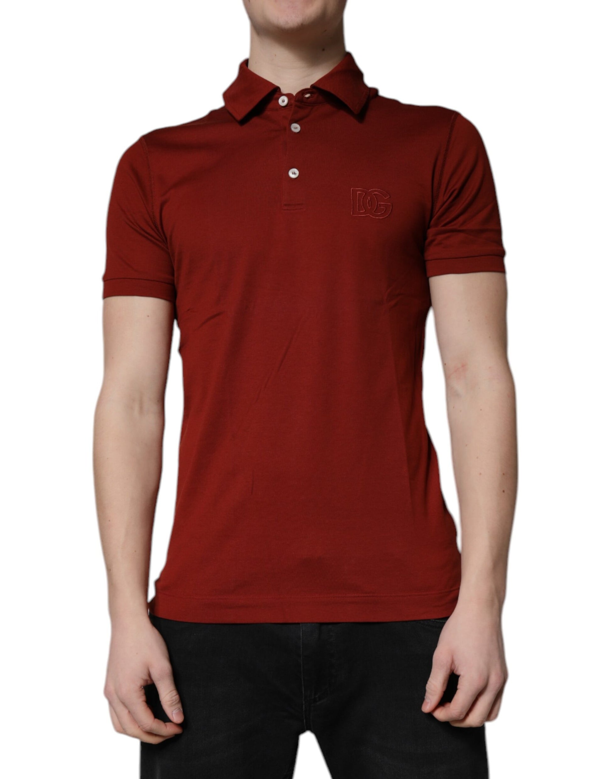 Red polo shirt on mannequin