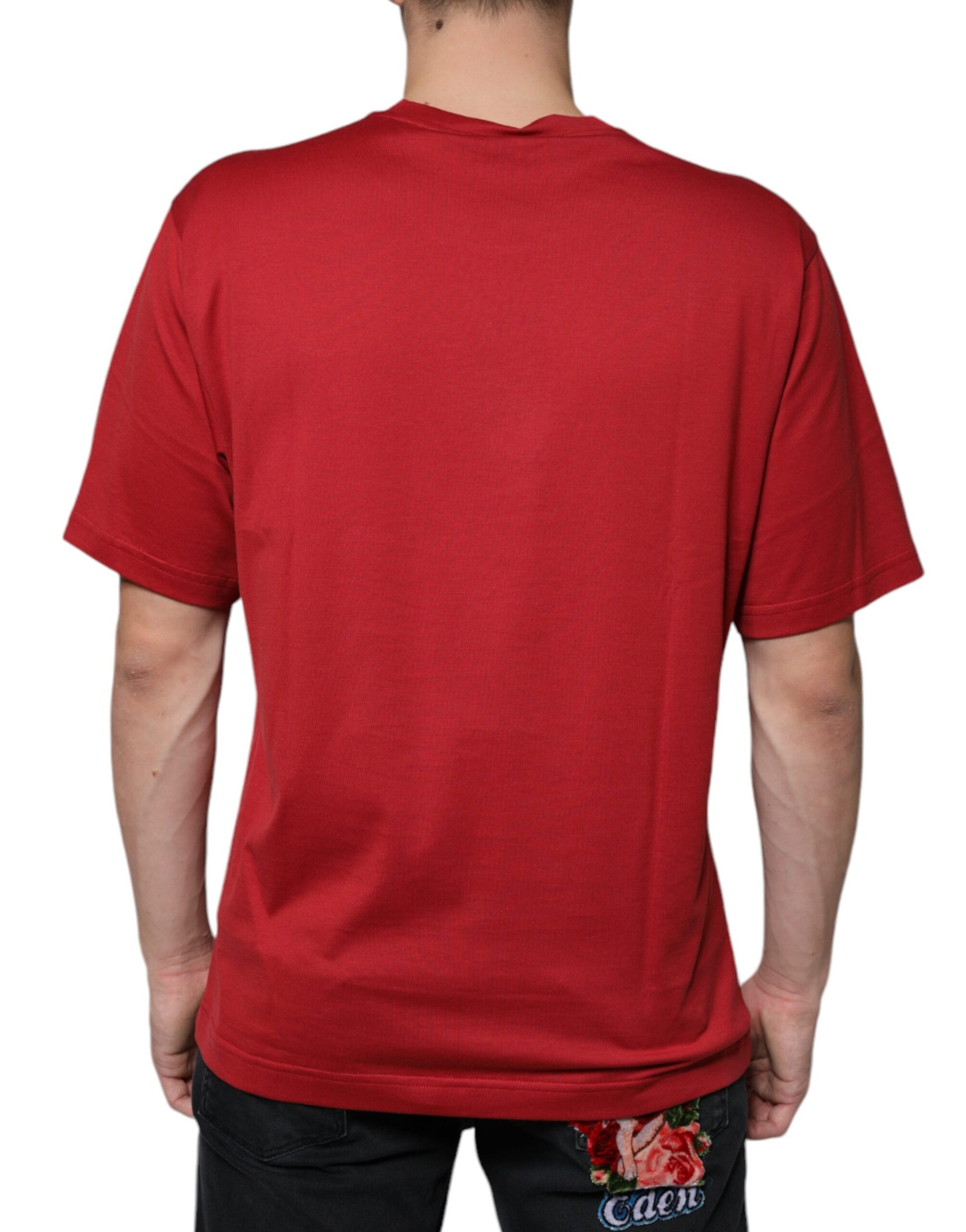 Red short sleeved shirt on a mannequin