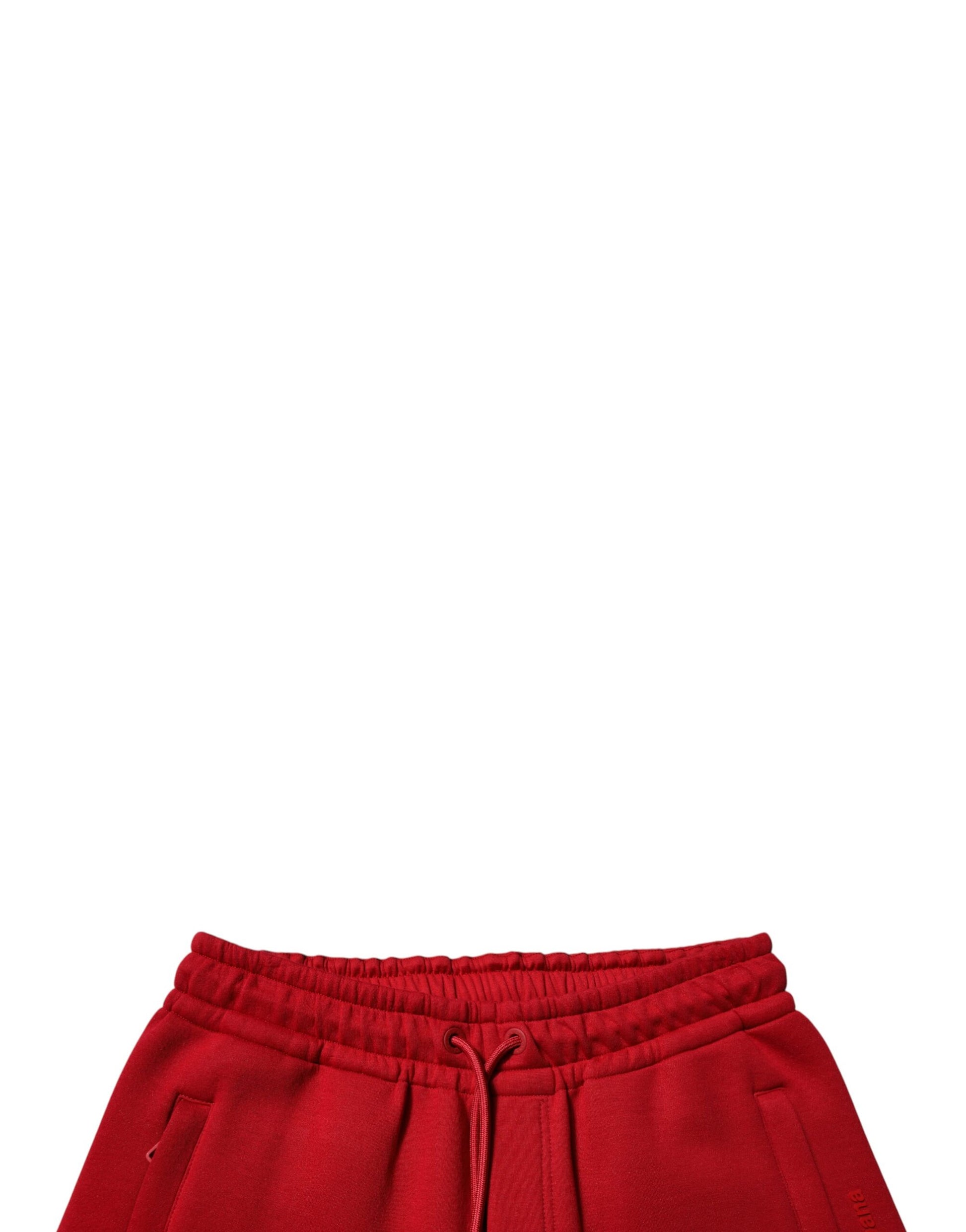 Red shorts with elastic waistband