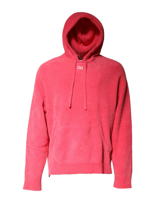 Red hooded sweatshirt on display