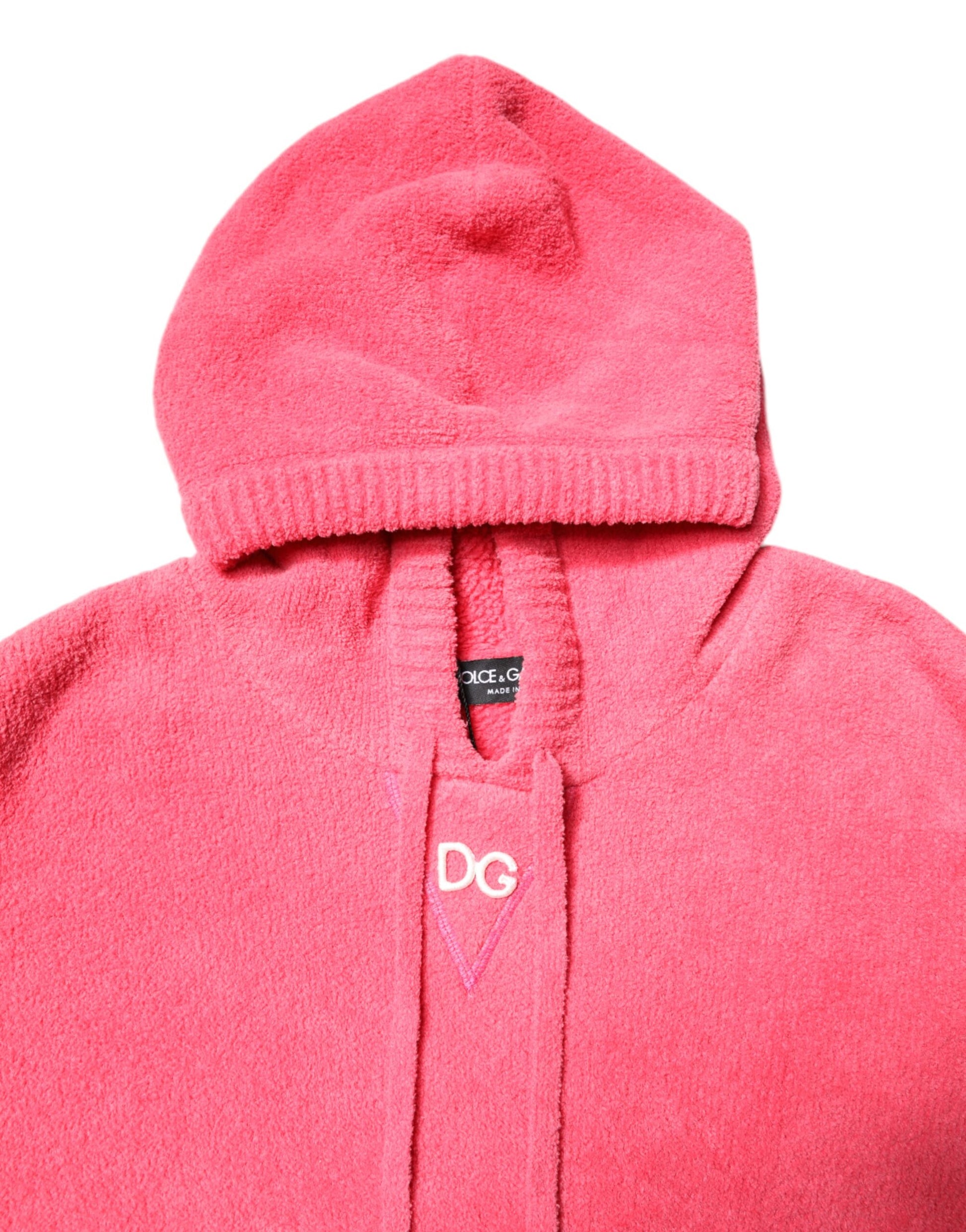 Red hooded sweatshirt with zipper