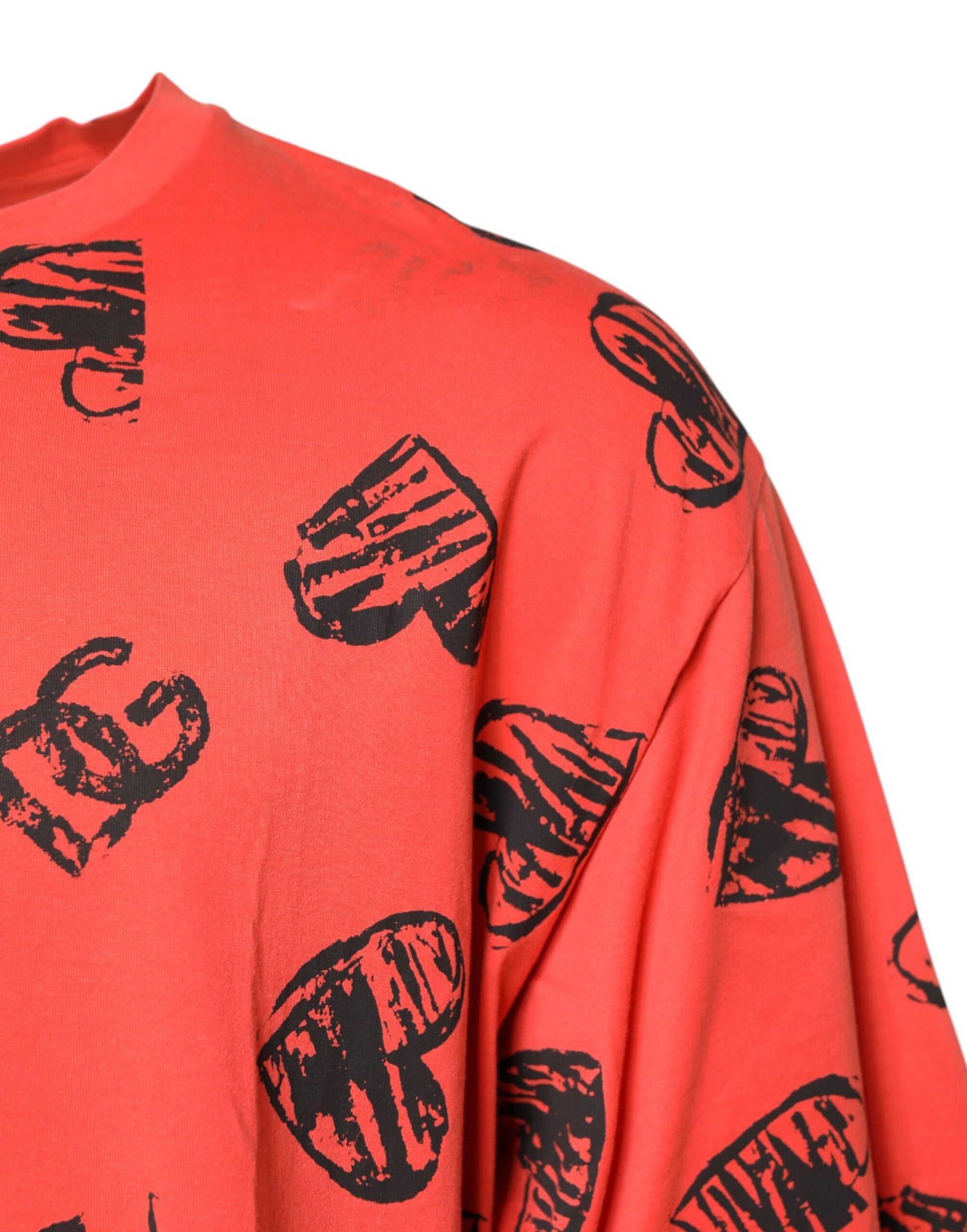 Red sweater with heart pattern