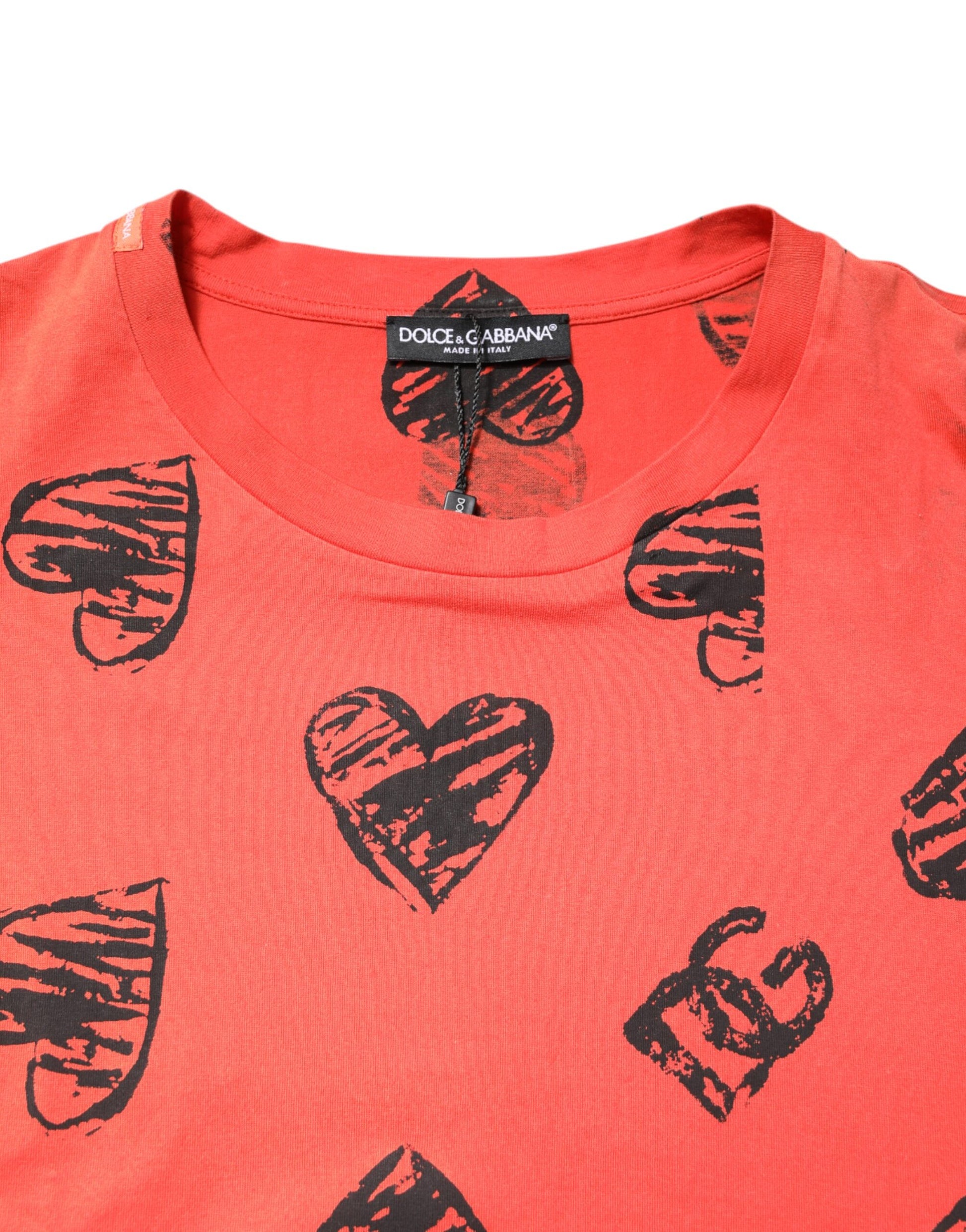 Red shirt with hearts pattern