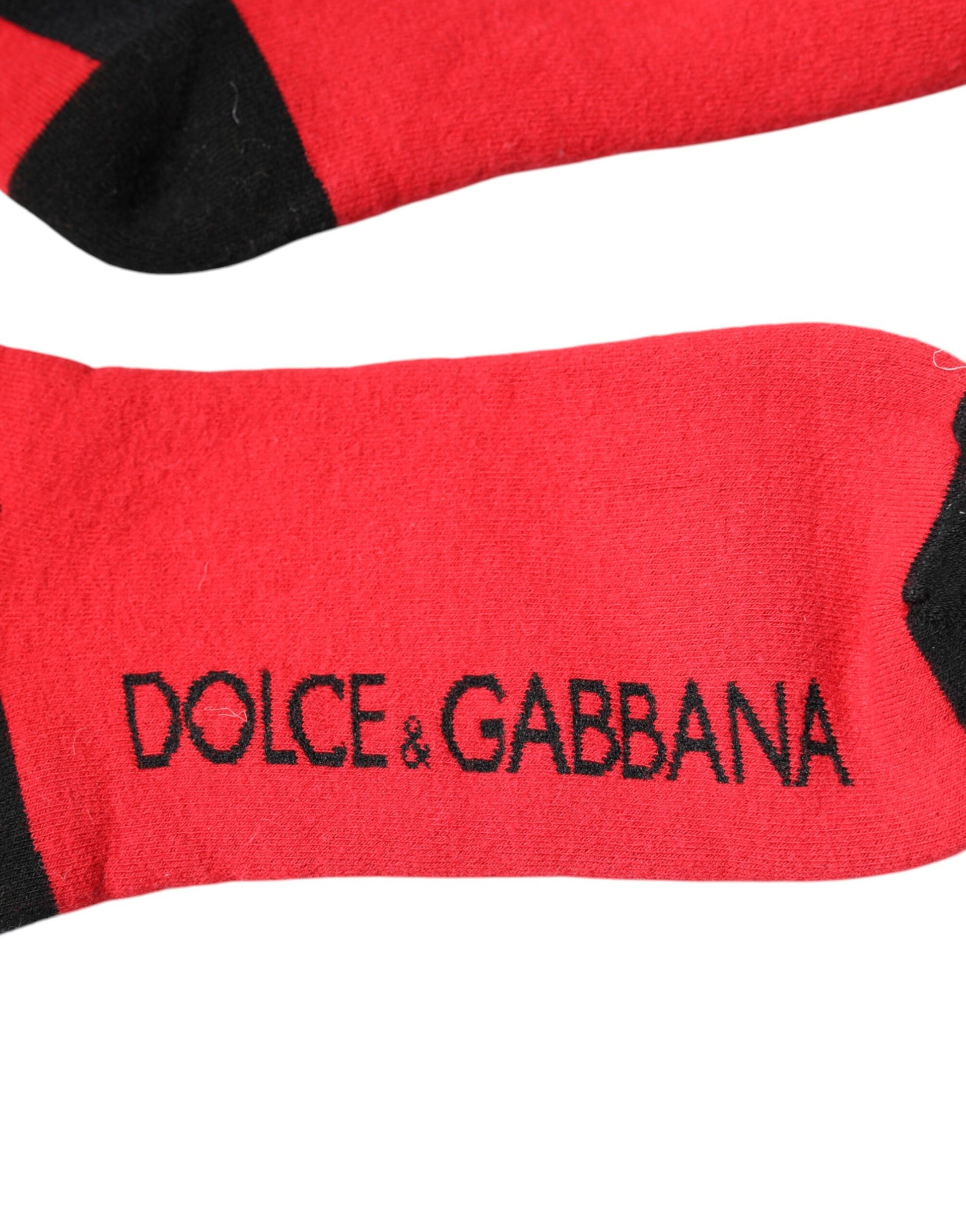 Red socks with white logo