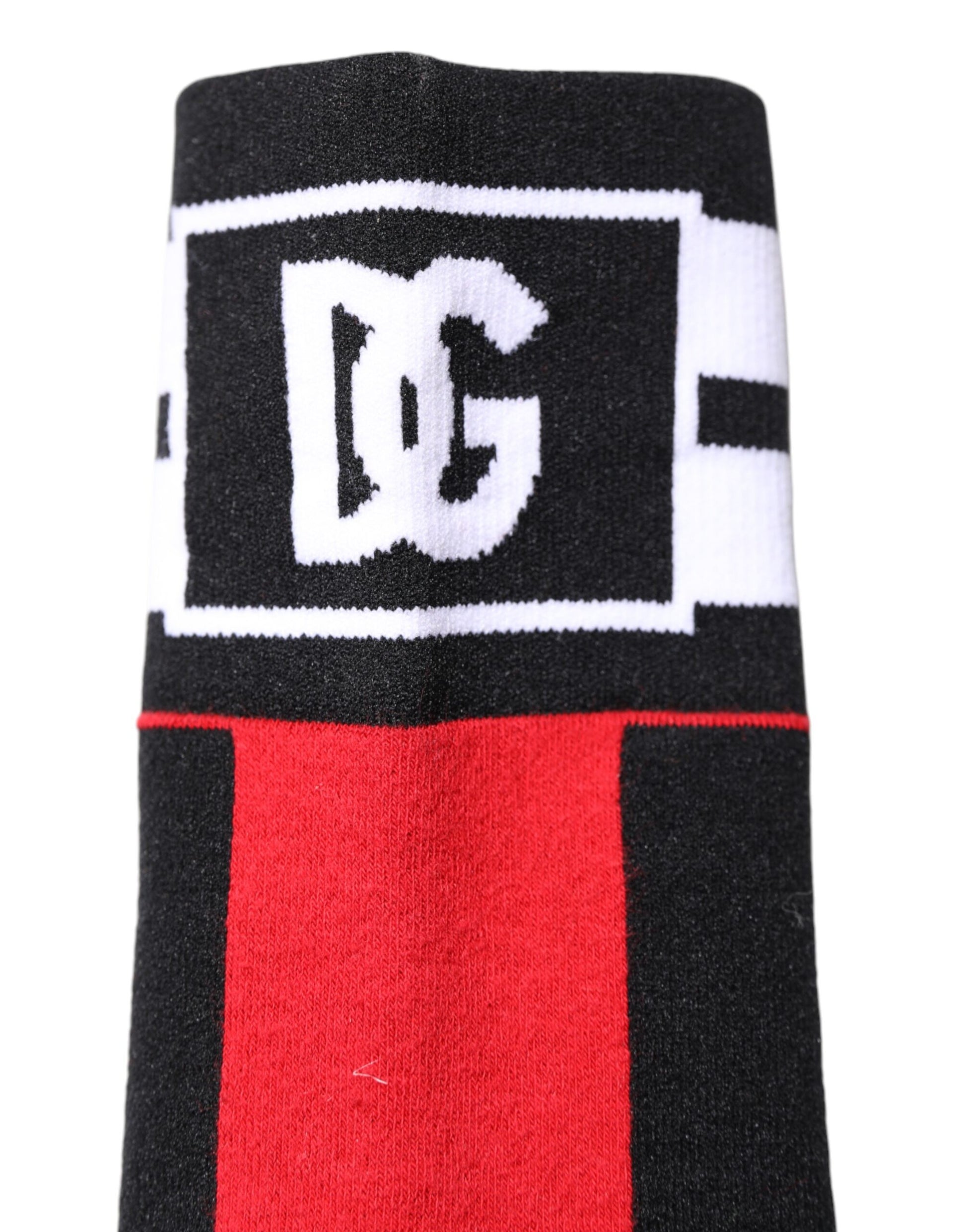 Black and red wristband with white lettering