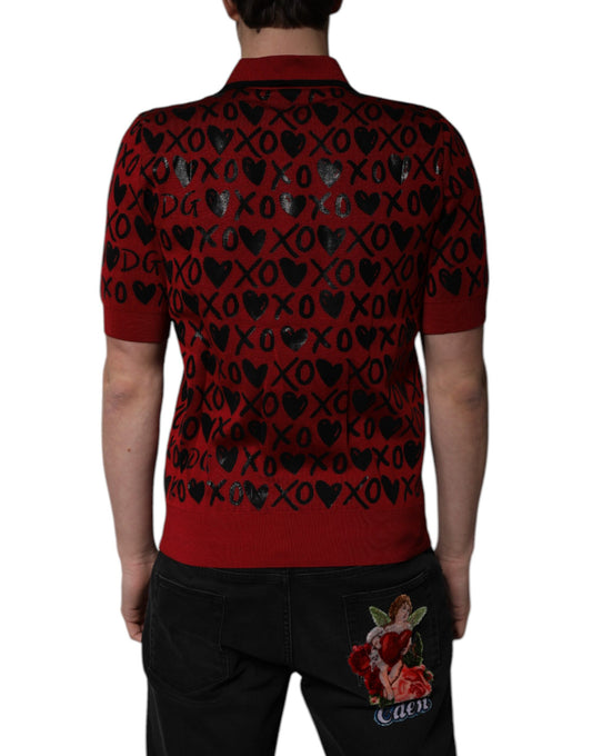 Red sweater with hearts on back