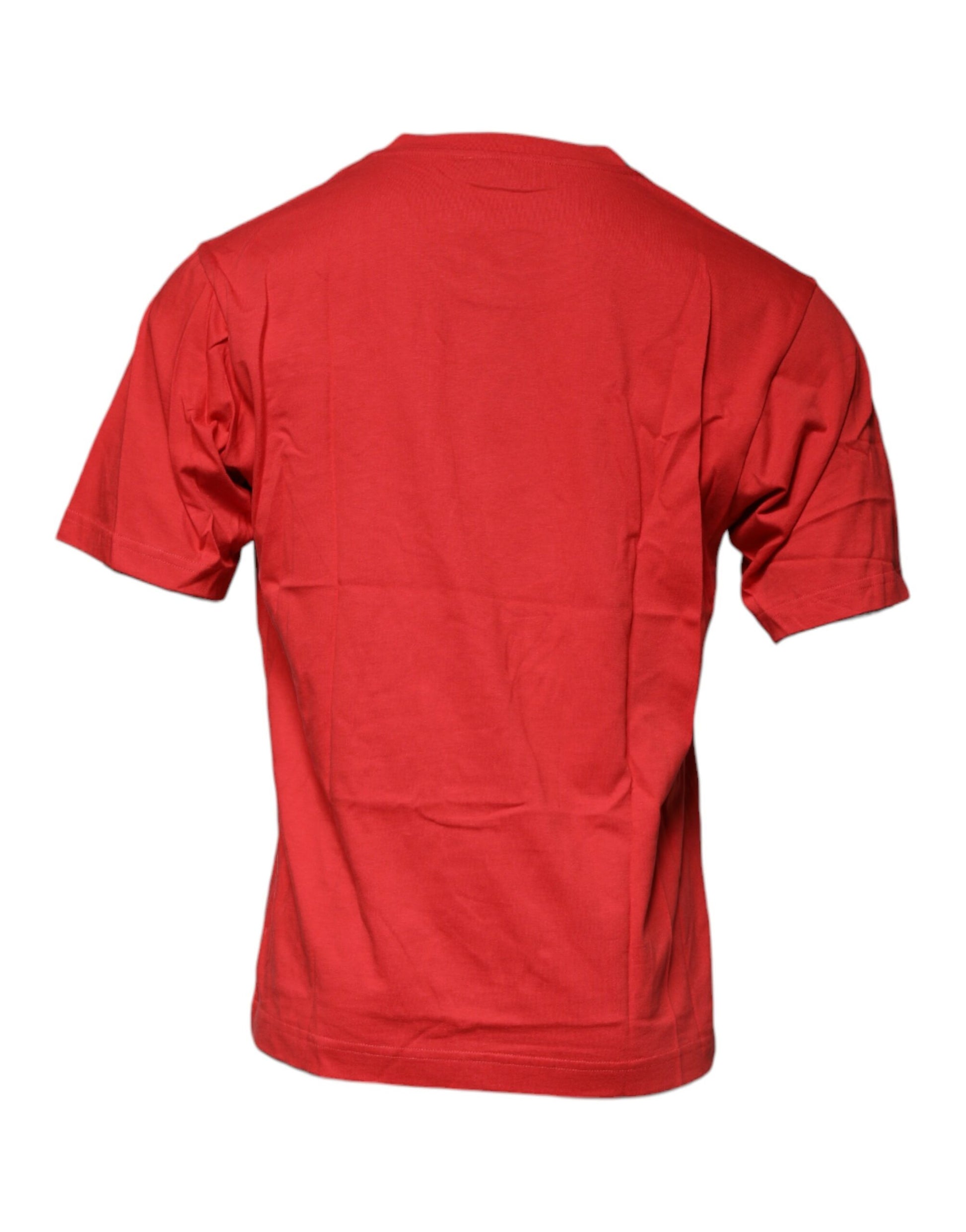 Red short sleeve t-shirt on a hanger
