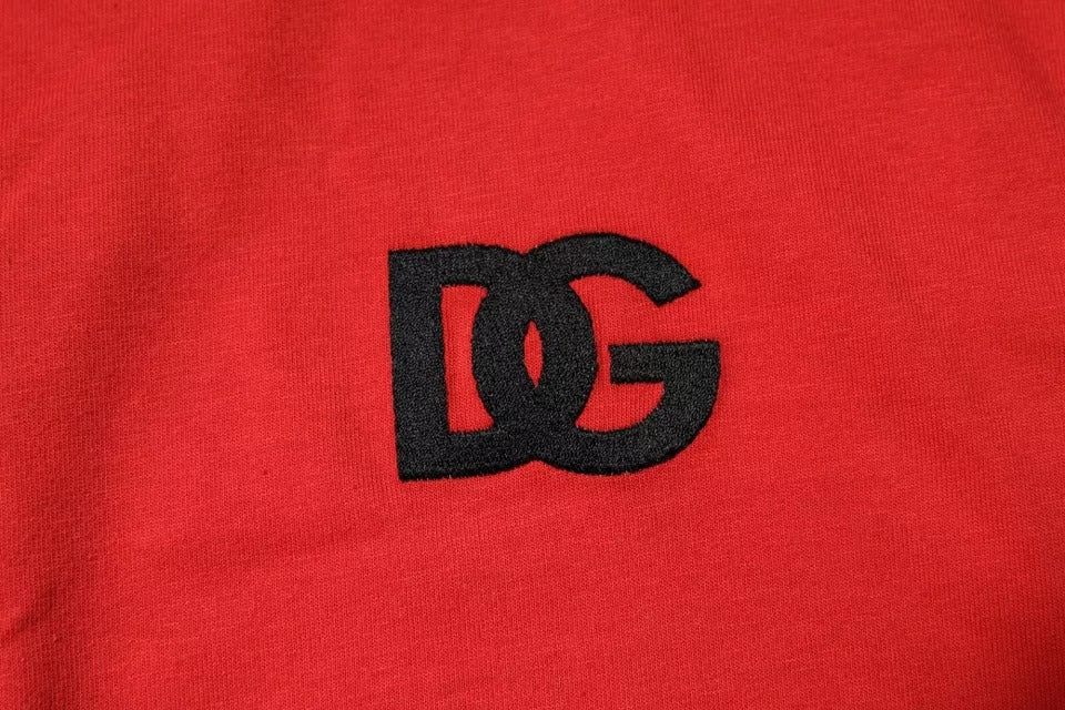 Red shirt with black DC logo