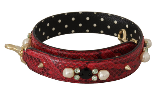 Black and red bracelet with polka dots and pearls