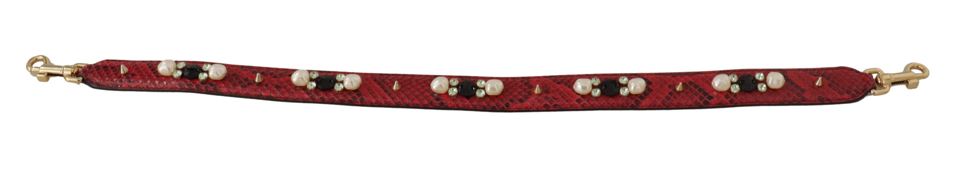 Red beaded necklace with gold clasp