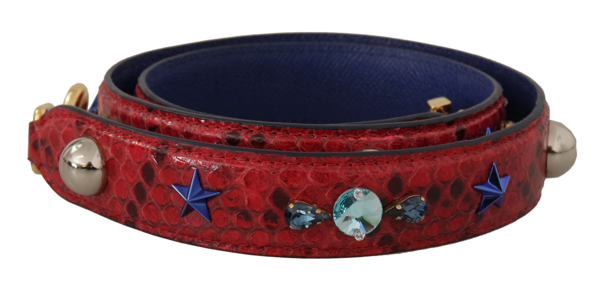 Red bracelet with blue stars and beads