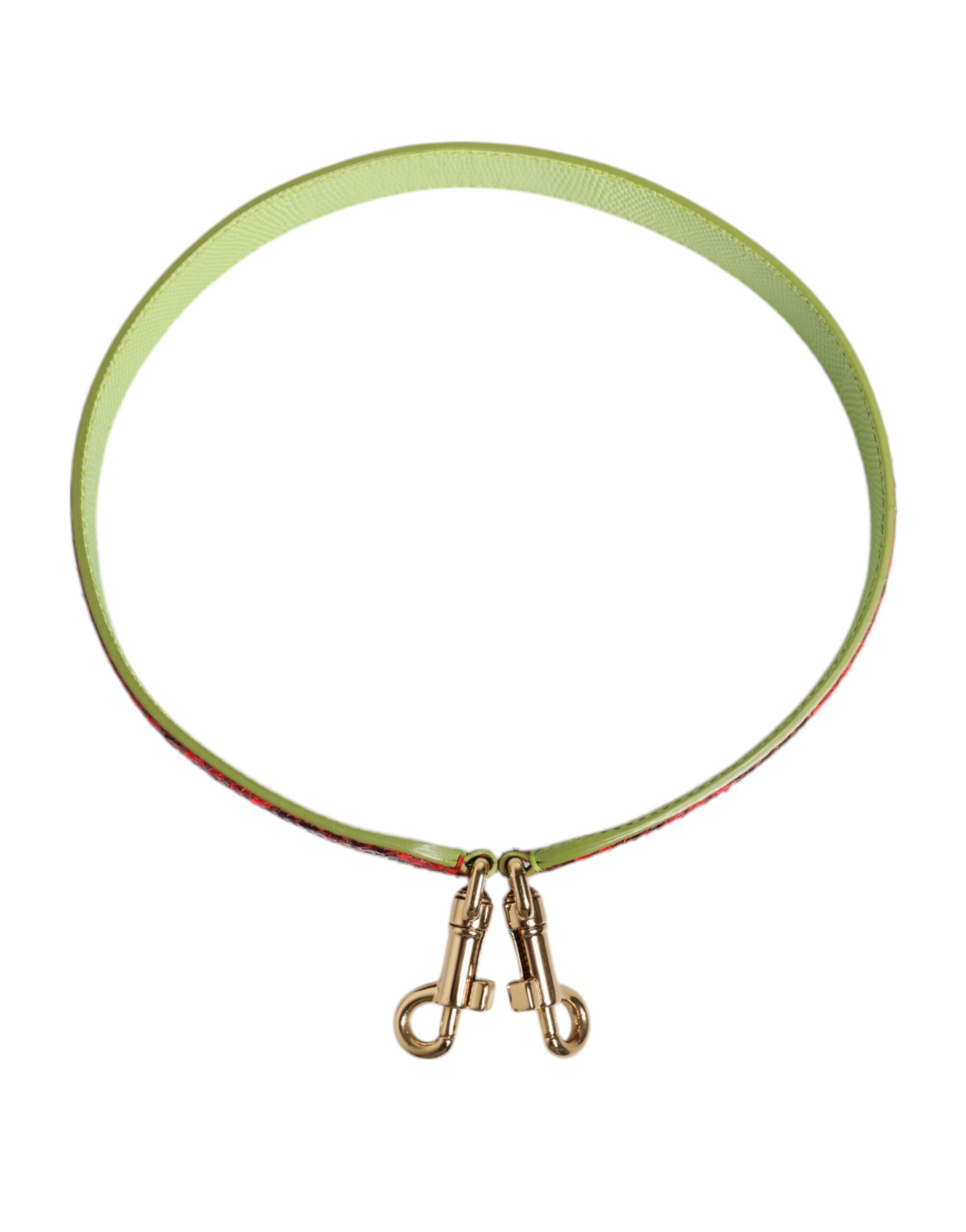 Green beaded necklace with scissor charm