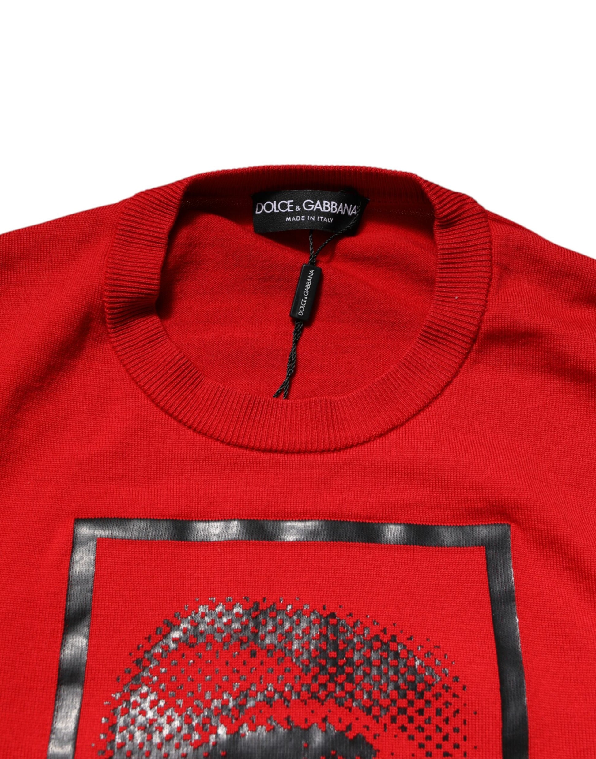 Red sweater with black zipper