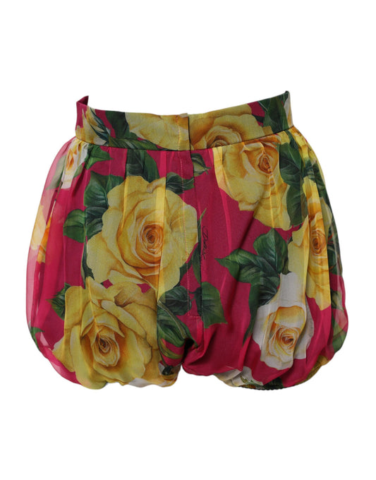 Pink shorts with floral print
