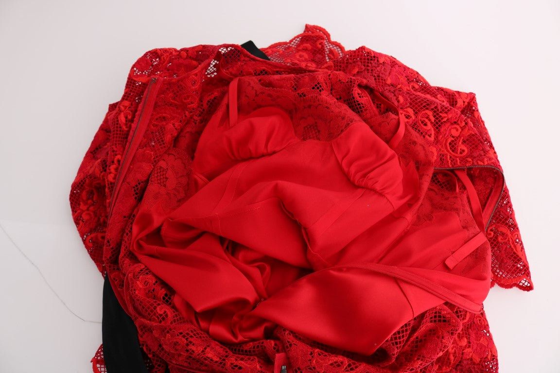 Red lingerie piled up on a table
