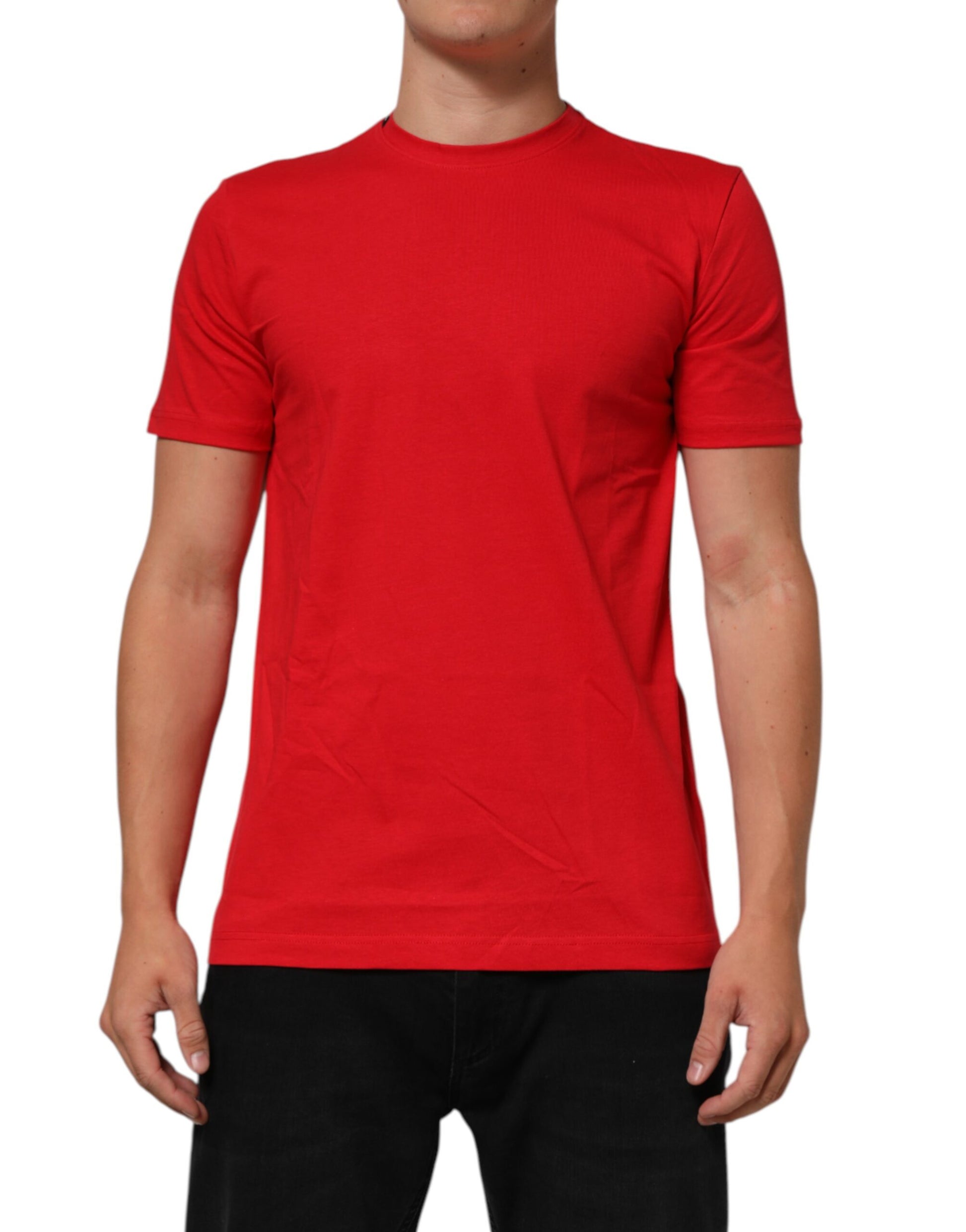 Red short sleeve t-shirt on a mannequin