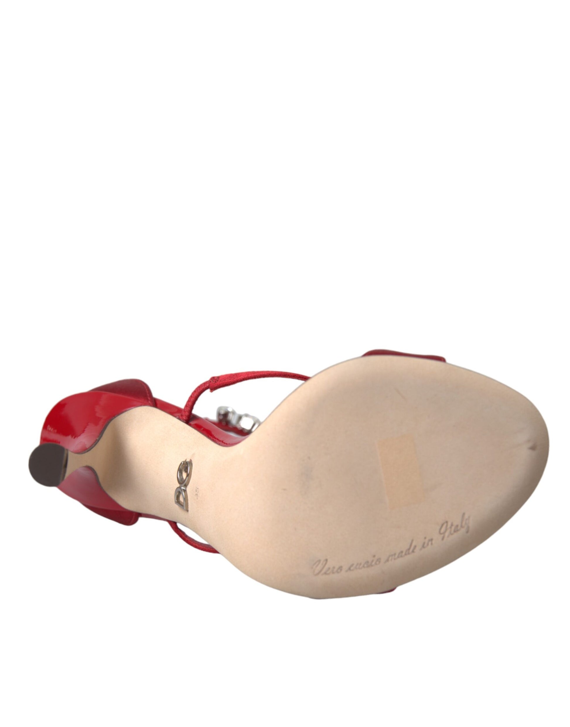 High heel shoe with red toe cap