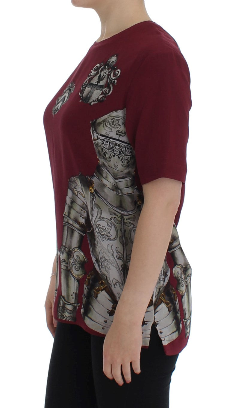 Red shirt with metal design on back