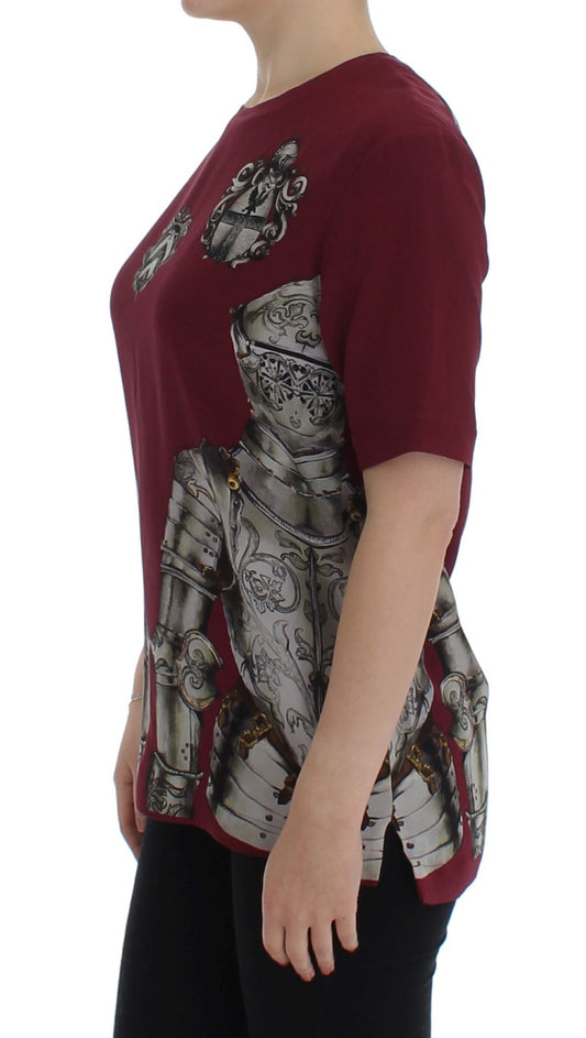 Red shirt with metal design on back