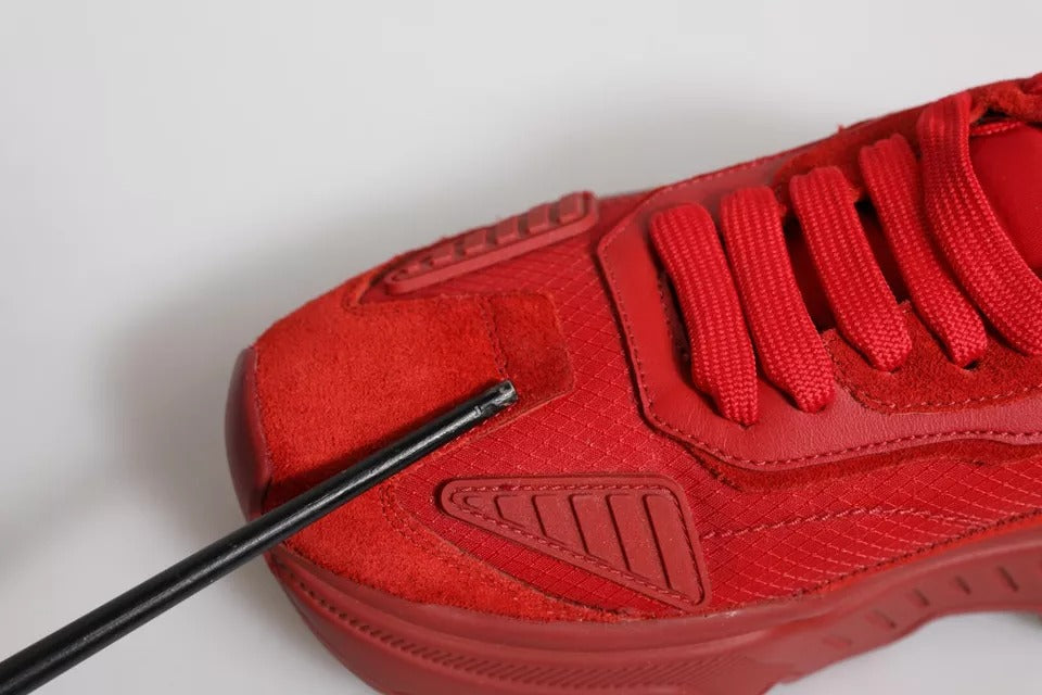 Red shoe with laces