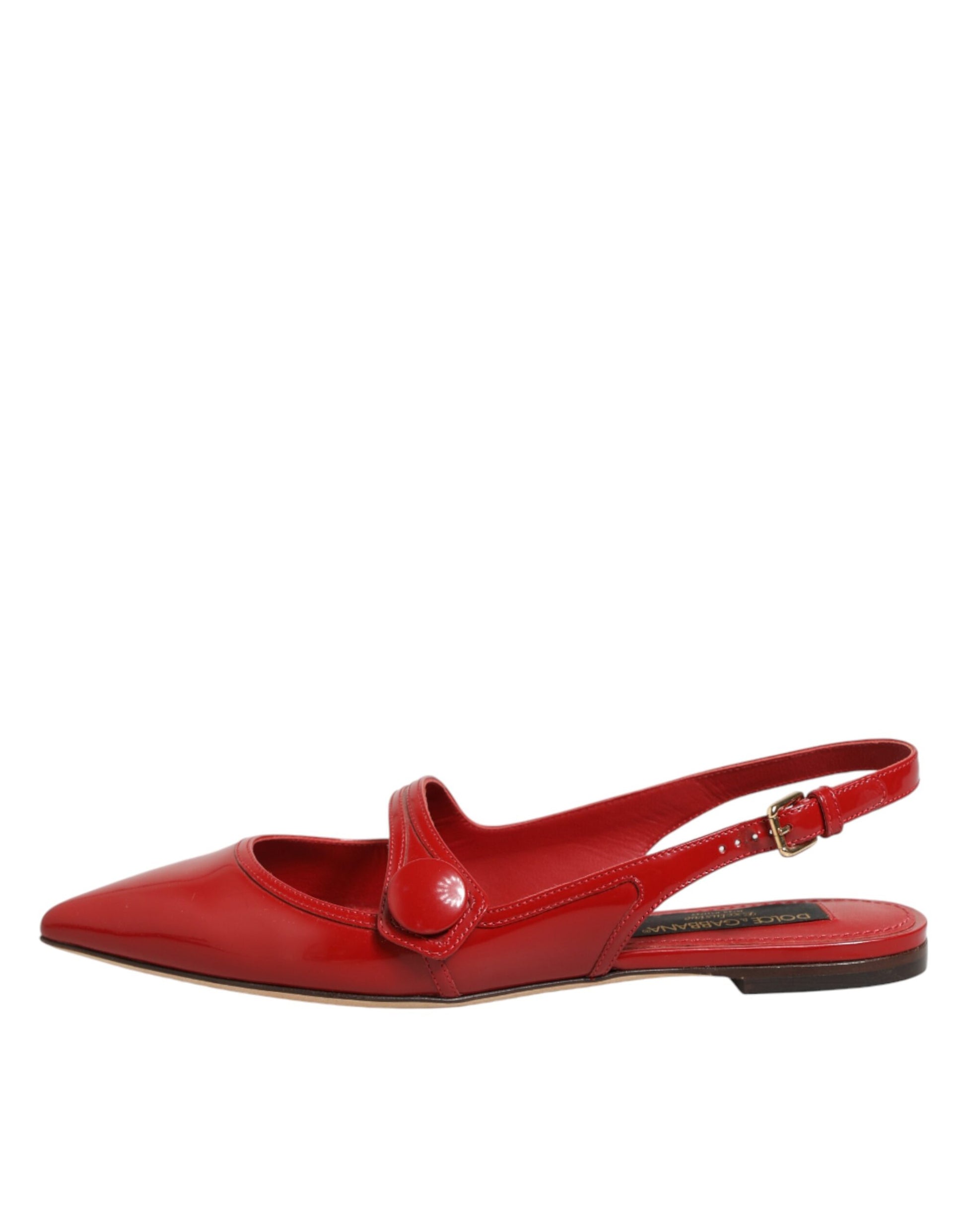 Red women's shoe with strap detailing