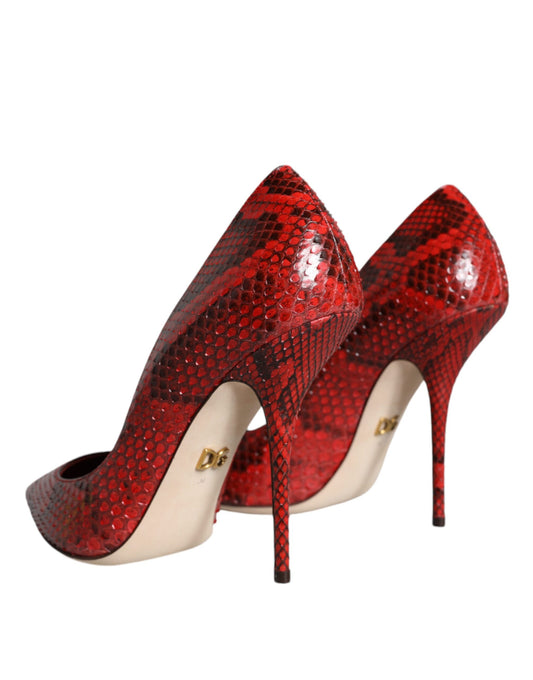 Red high heel shoes with sequins