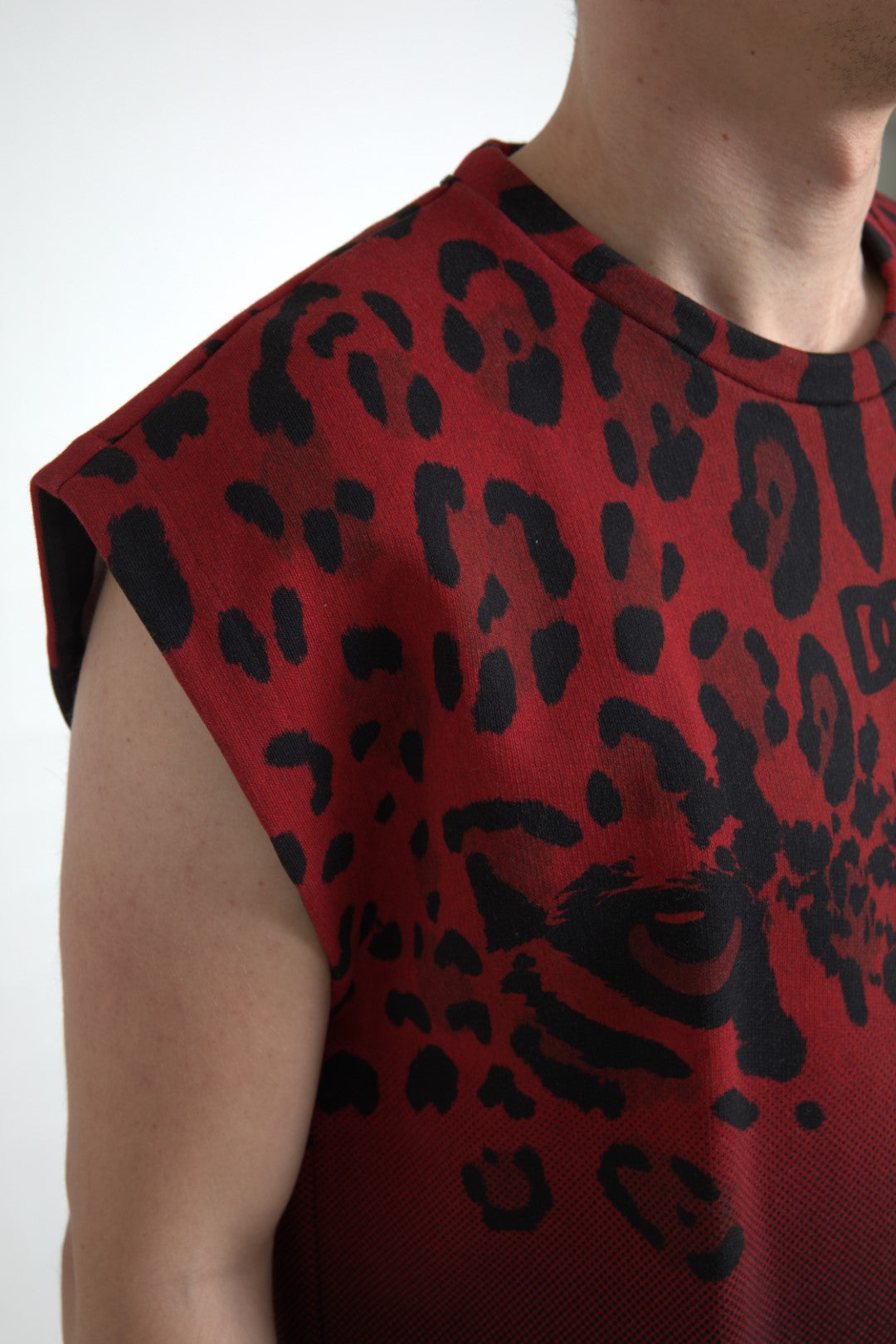Leopard print sleeveless top on mannequin
