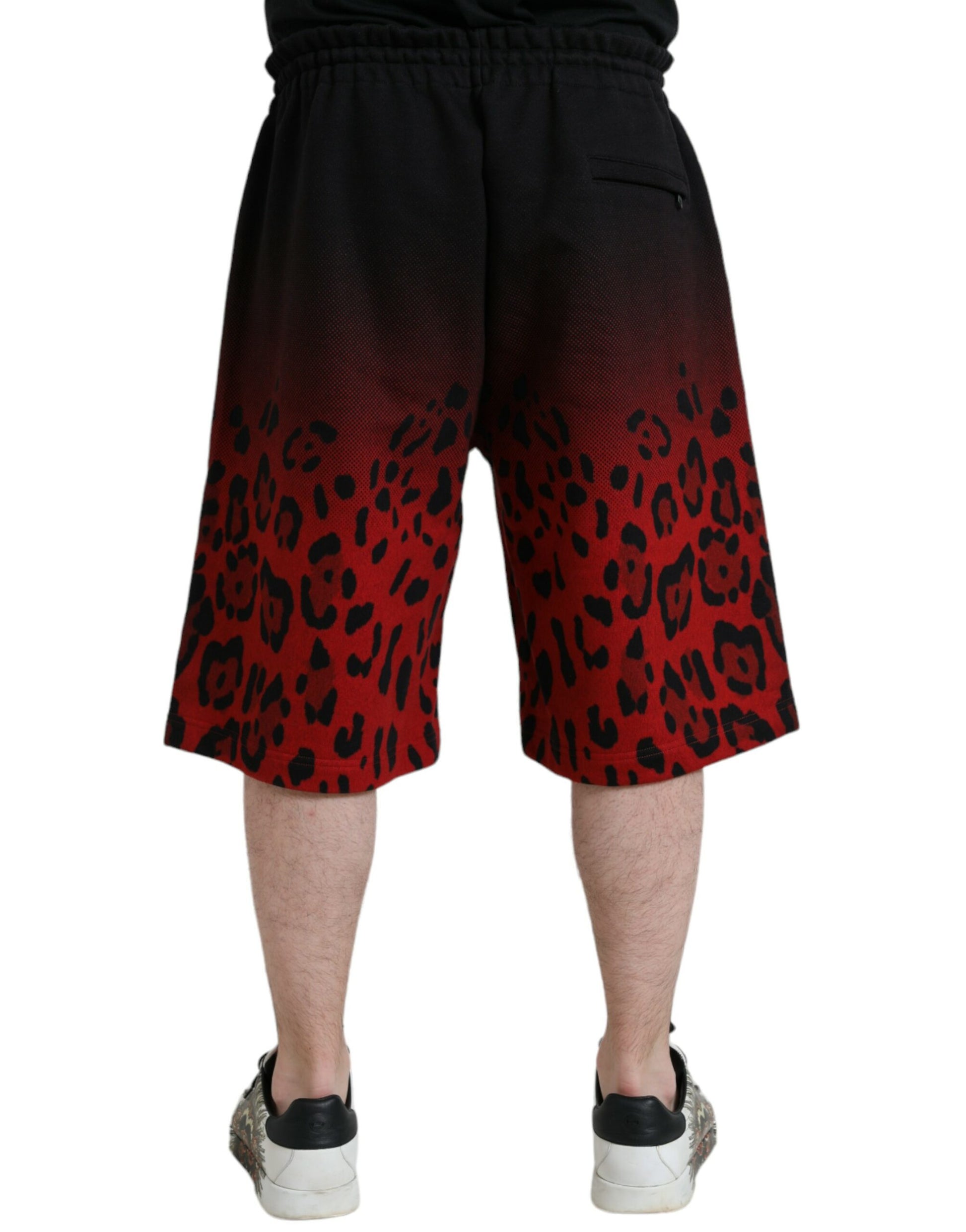 Red and black leopard print shorts