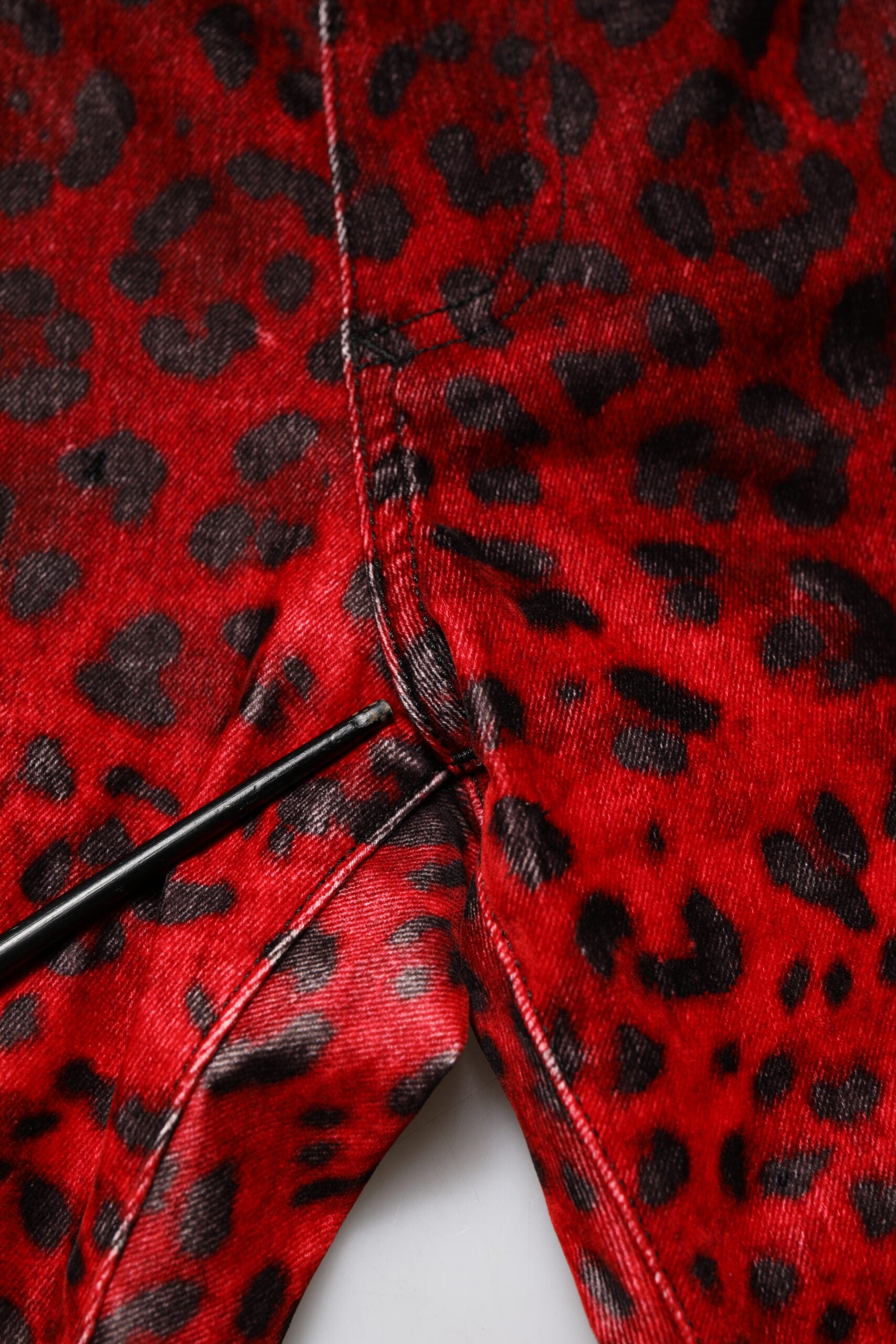 Red leopard print pants