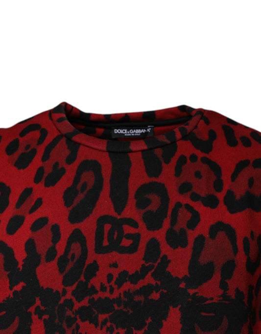Leopard print shirt with red background