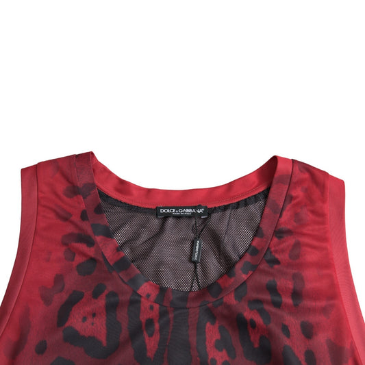 Red leopard print long sleeve shirt