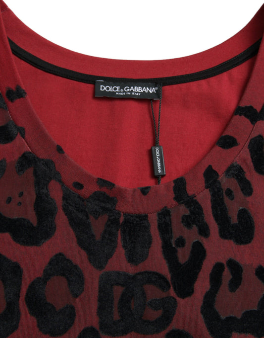 Red and black patterned shirt with a zipper tag on the neckline